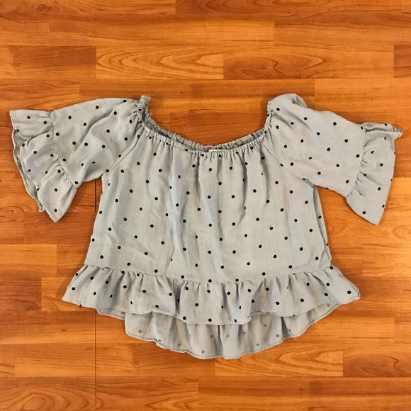 Polka Dot Off The Shoulder Top - Picture 1 of 3